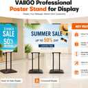 2 Pack Pedestal Poster Stands for Display, Adjustable Heavy Duty Poster Board Stand Height Up to 80", Double-Sided Floor Standing Sign Holder for Foam Board & Banner Signs, Black