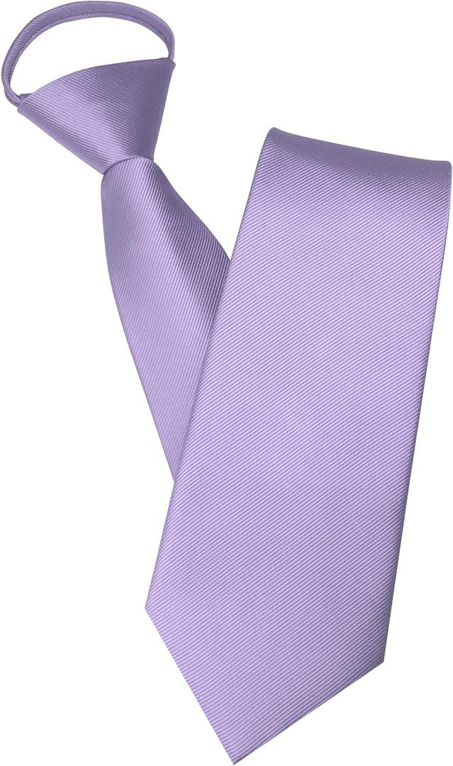 JEMYGINS 3.15Solid Color Pre-tied Adjustable Necktie for Business and Wedding (Purple)