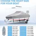 Boat Covers 17-19ft, Heavy Duty 1200D Oxford Waterproof Trailerable Boat Cover, UV Resistant Bass Boat Covers with Motor Cover, Fits V-Hull Tri-Hull Fish&Ski Boat, Runabout