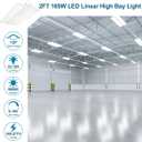 4-Pack LED High Bay Shop Light Commercial 165W 23100 Lumens 5000K 100-277V Dimmable, 2FT Linear Hanging Bay Lights for Warehouse Workshop Supermarket Stadium, Power Tunable 