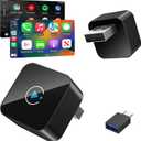 Wireless CarPlay Adapter 2 in 1 2026 Upgraded for Factory Wired CarPlay, Car Play/Android Auto, Auto-Reconnect Wired to Wireless Dongle No-Lag, Plug-and-Play, 5GHz WiFi, Bluetooth 5.3 USB-A & USB-C