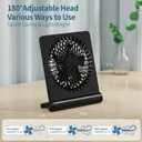 2 x Desk Fan USB Powered with 3 Speeds Adjustable Strong Wind, Ultra Quiet Mini Personal Fan USB-C Corded Powered,220 Tilt Folding Plug In USB Fan(No Battery)