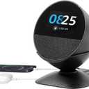 Dianves Stand for Echo Spot (2024 Release) and Homepod Mini Adjustable Stand Smartphones & More with USB-C and USB-A Charging Ports 280 Degree Rotating Base and Anti-Slip Silicone Pad
