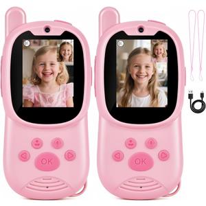 Video Walkie Talkies for Kids, 2 Pack, Pink
