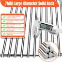 5 Pack 7mm Grill Grates Grids Replacement Parts for Bull 5 Burner Grills Bull Angus 57568 57569 57568CE 57568AGA 57569CE 65073 Lion Premium 90000 OEM 16517