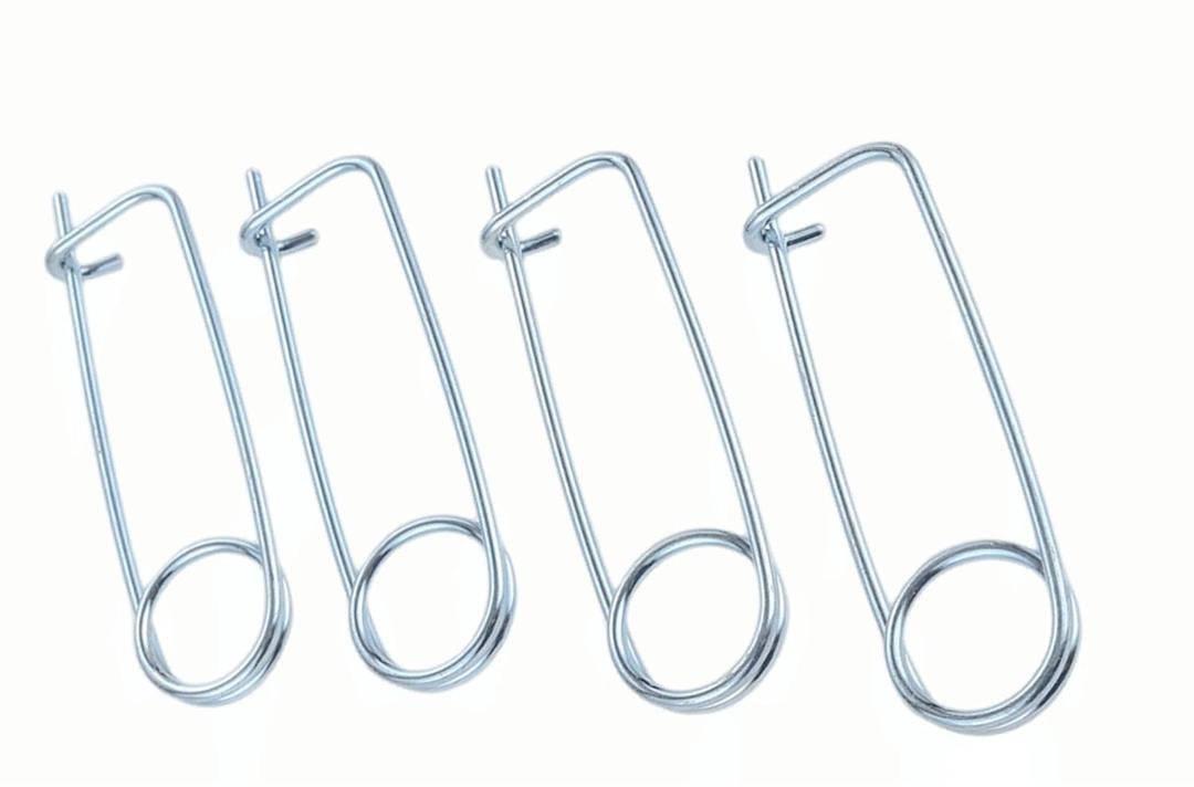 1Set Brooch Shape Steel Cotter Safety Pins Spring Pin Quick Lock Brooch Locking Fastener for Farm Lawn Garden Hitch -8Sizes (4PCS/Set, Size:5*110*41mm/0.20*4.33*1.69inch)