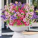 Elyum Artificial Flowers for Outdoors, 18 Bundles Artificial Plants & Flowers Outdoor, UV Resistant Faux Flowers Outdoor Fake Flowers for Outside Porch Window Box Decoration(Mixed Color)