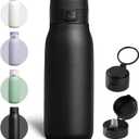 COKTIK Stainless Steel Water Bottle with Buit-in Carrying loop, Double Walled Vacuum Insulated water bottles with straw, Leak Proof, Free sip, BPA Free, Thermos for Travel, Sports, Gym, 24oz, Green