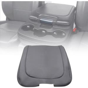 SecosAutoparts Leather Center Console Lid Armrest Jump Cover Gray Compatible with Dodge Ram 1500 2500 2013 2014 2015 2016 2017 2018