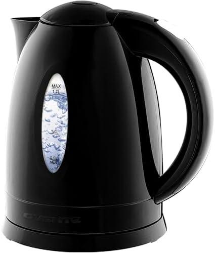 OVENTE Electric Kettle, 1.7L Fast Boiling Water Heater for Coffee or Tea, BPA Free with Water Level Gauge, Auto Shut-Off, Boil-Dry Protection, Indicator Light and Removable Filter, Black KP72B