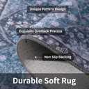 SERISSA 2x3 Washable Small Entry Rug,Soft Non Slip Indoor Boho Throw Rug for Entryway Kitchen Bedroom Dorm Bedside Front Door,Moroccan Geometric Carpet,Blue Grey