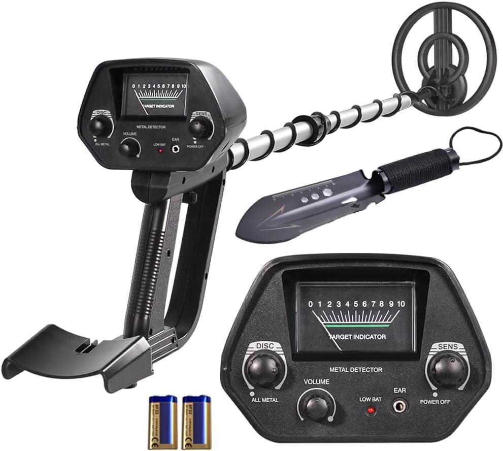 Metal Detector for Adults & Kids, Lightweight Kids Metal Detector w/Shovel,8 Inch Waterproof Coil w/Adjustable Handle 31.5" to 41.5" for Beginner 8-12 Kids Beach Backyard for Treasure