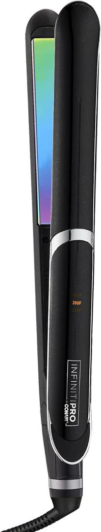 INFINITIPRO BY CONAIR Rainbow Titanium Flat Iron, 1-inch (1 Inch (Pack of 1), Black)