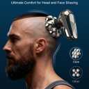 Head Shaver for Bald Men, 7D Floating Rotary Shaver with LED Display, Detachable Electric Shavers Rechargeable 2-Speed Modes Motor IPX7 Waterproof Dry/Wet Electric Razor, Gift for Dad Husband