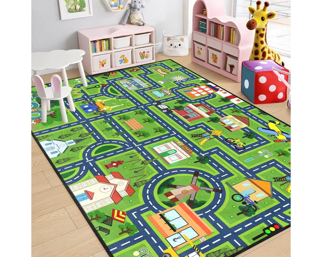Kids Carpet City Play Mat - Cars Rugs for Boys Room Road Rug for Kids Car Track Rug for Bedroom Car Mat for Kids Toy Cars, 5x7 Feet