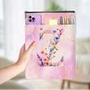 Aesthetic Flower Initial Z Monogrammed Personalized Gifts for Women Bookish Gifts Book Sleeve Book Pouch Protector Cover for Paperbacks Reading Accessories for Sister Bachelorette Party, Pink