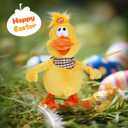 Houwsbaby 12'' Electronic Squawking Duck Toy, Electronic Quacking Musical Duck Stuffed Animal, Interactive Walking Singing Waving Duck Plush Toy Present for Kids Boys Girls Holiday Birthday