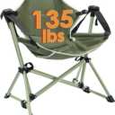 Kids Hammock Chair - Adjustable Folding Chair with Stand, Portable for Camping, Travelling and Patio, Green, Supports 135 LBS