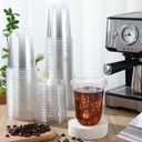 Baderke Clear Plastic Cups with Strawless Sip Lids Disposable Round Bottom Togo Cups for Coffee Smoothie Cold Beverage Coffee Shops and Party Catering(16 oz,100 Pcs)
