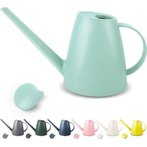 Watering Can for Indoor and Outdoor Plants - Long Spout Water Can for Garden, Flower, House Plants - 1.8L/1/2 Gallon (Green)