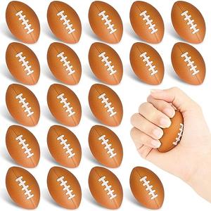Hxezoc Mini Football Stress Balls 7 Packs Football Foam Sports Balls Small Squeeze Anxiety Bulk Toy Ball for Kids Football Birthday Party, School Carnival Party Supplies
