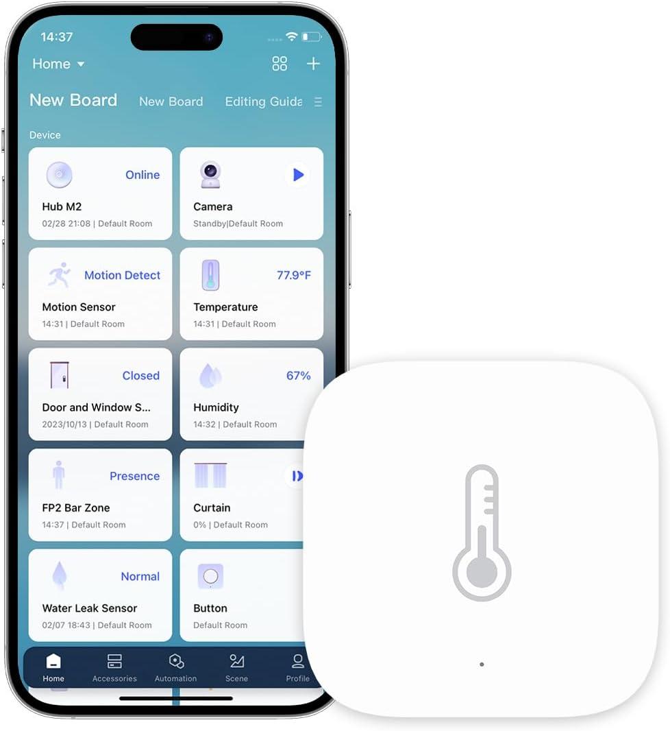 Aqara Zigbee Temperature and Humidity Sensor, Wireless Thermometer Hygrometer for Home Automation, Remote Monitoring, Requires Aqara Hub (not 3rdParty), Compatible with Apple HomeKit, Alexa, IFTTT