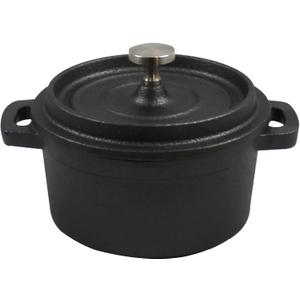 Cast Iron,Pre-Seasoned Pot/Casserole Mini 16oz with Cover