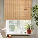 24" x 64" Bamboo Roman Shades, Blackout Window Blinds