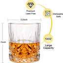 Whiskey Rocks Glass, Set of 4 (2 Crystal Bourbon Glasses, 2 Round Big Ice Ball Molds) In Gift Box - 10 Oz Old Fashioned Glasses for Scotch Cocktail Rum Cognac Vodka Liquor, Unique Gifts for Men