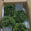 Artificial Boxwood Topiary Tree, Two 17'' Potted Boxwood Tree Topiary Ball Artificial Plant Shrub Greenery Arrangements in Pots Boxwood Tabletop for Table Desk Bookshelf Decor