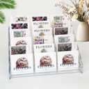 Card Display Stand, Acrylic Risers Greeting Card Display Sticker Holder, 7-Tier Clear Acrylic Shelves for PSA Graded Card,Baseball Sports Card and Postcard Sticker Display