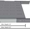 1U Sliding Rack Shelf 19" Server Rack Mount Cabinet 14"-22" Adjustable Depth 4 Post