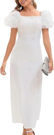 Women's Summer Club & Night Out Dresses Elegant Evening Party Cocktail Sexy Ruched Prom Wedding Guest Maxi Dress L