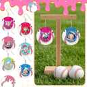 Liliaafar 244 Pcs Ice Cream Drip Baseball Earring Party Favor Gifts Bulk DIY Faux Leather Earrings Making Kit Ice Cream Drip Baseball Party Decorations for Beginner Women Baseballs Mom Craft Supplies