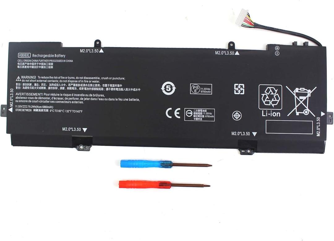 KB06XL Laptop Battery for HP Spectre X360 15-BL002XX 15-BL000NA 15-BL030NG 15-BL000 15-BL0XX 15-BL1XX 15-BL002XX 15-BL012DX KB06XL HSTNN-DB7R TPN-Q179 902401-2C1 902499-855 902499-856[11.55V 79.2WH]