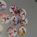 ANATTASOUL Coasters Set of 9 Hummingbird and Butterfly Pattern Colorful Wooden Coasters Bulk Round Housewarming Gift for New Home, 3.9" Decorative Coffee Table Protection for Farmhouse Bar Decor