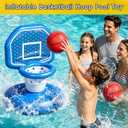 Pool Toys Inflatable Pool Floats Set, Inflatable Pool Basketball Hoop with 2 Balls for Indoor Outdoor Toddler Toys, Poolside Basketball Hoop Summer Water Toys for Boys Girls Age 3+