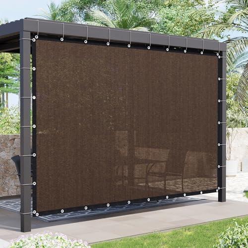 VOXBIN 90% Shade Cloth, Outdoor Sun Shade Cover with Grommets, UV Block Shade Fabric for Patio, Backyards, Carport, Garden 8x10 FT, Mocha
