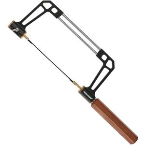 TOOLCOOL Coping Saw for Woodworking Aluminum Alloy Frame Hardwood Hex Handle Handsaw with 15T 18T 24T High Speed ​​Steel Saw Blades
