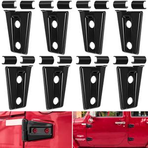 Door Hinge Cover Trim Exterior Accessories for Jeep Wrangler JK JKU Sport Rubicon Sahara X Unlimited 2-Door & 4-Door 2007-2018 (Black 8PCS)