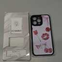 FUNMIKO for iPhone 16 Pro Max Case Wireless Charging & Military-Grade Protection - Trendy Floral Design for Women Girls, Matte Non-Slip Phone Cover with Shockproof Corners - Romantic Red Elements