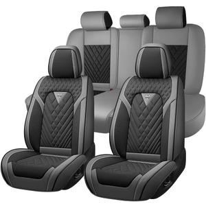 Car Seat Covers Full Set for Hyundai Tucson 2005-2026, Waterproof Nappa Leather Car Seat Cover with Memory Foam, Full Coverage&360° Protection Car Seat Covers Sets (5 Seat,Gray&Black)