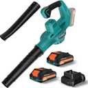 Leaf Blower, Electric Leaf Blower Cordless with 2 Batteries and Charger, 2 Speed Mode, Lightweight Cordless Leaf Blowers for Lawn Care, Yard, Sidewalk, Blowing Leaves, Non-Slip Hand Blower