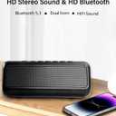 Solar Bluetooth Speaker HD Sound with 5000mAh Power Bank Function, Wireless 50H Playtime,BT5.3,TWS Pairing,IPX6 Waterproof,for Home/Outdoor/Run/Hiking/Travel/Riding/Beach/Camping/Office/Room