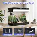 Fish Tank Starter Kit, 3 Gallon Smart Aquarium for Beta, 3-in-1 Silent Water Pump with Filteration & Circulation & Oxygenation, Temperature Display, 7 Colors LED Lights (Black)