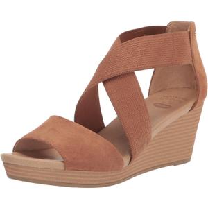Dr. Scholl's Shoes Womens Barton Band Wedge Brown Microfiber 9.5 M