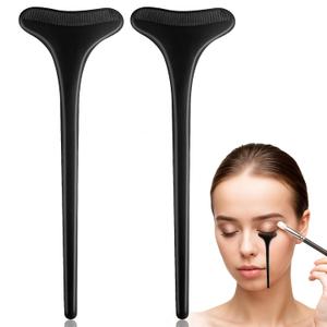 TIESOME 2 PCS Mascara Shield Guard, Black Reusable Silicone Mascara Shield Applicator Guard Eyelid Guard Tool Beginners Friendly Eyelash Makeup Applicator Tool for Women