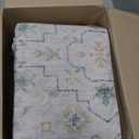 Hazo Haus Boho Light Grey Living Room Rug 8x10 - Modern Vintage Eclectic Floral Pastel Neutral Taupe, Washable Low Pile Non-Slip Extra Large Area Rugs for Dining Under Table Bedroom Lounge