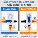 RV Fresh Water Tank Fill/City Water Diverter Valve 008-00004 1/2 PEX Diverter Valve 3-Way Connections, Universal Fit for RVs Max Pressure 125 PSI