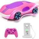 Remote Control Car with Charging Station, 2.4GHz Rechargeable RC Cars with Lights Dual Spray & Sound, Electric Drift Race RC Stunt Car for Kids 6 7 8-12 Year Old Boy Girls, Pink